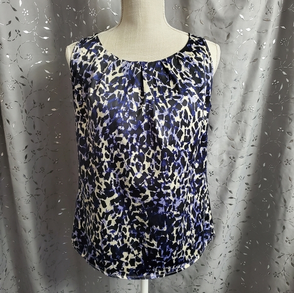 KENNETH COLE REACTION Blue and White Blouse, S - Picture 2 of 10